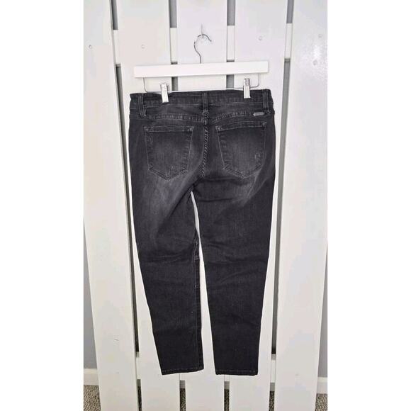 Kancan Wynne Moto Distressed Denim Stretch Black Jeans Size 11/29 Biker - Picture 2 of 13